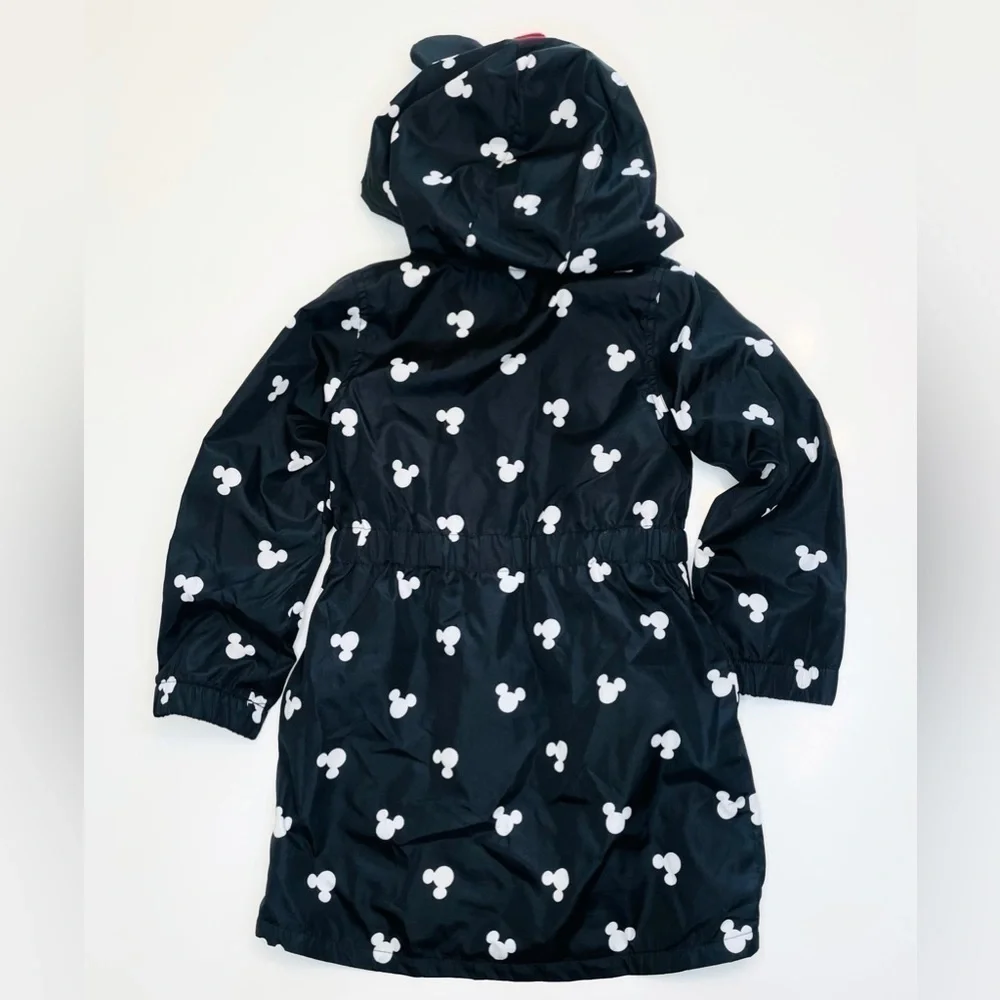 Disney Junior Minnie Mouse Black White Hooded Zip Up Jacket Girl’s Size 4T